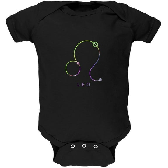 Sacred Zodiac Leo Soft Baby One Piece Black 0-3 M