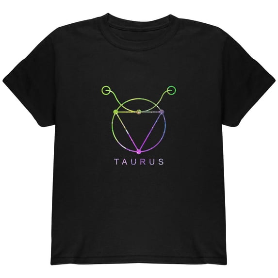 Sacred Zodiac Taurus Youth T Shirt Black YLG