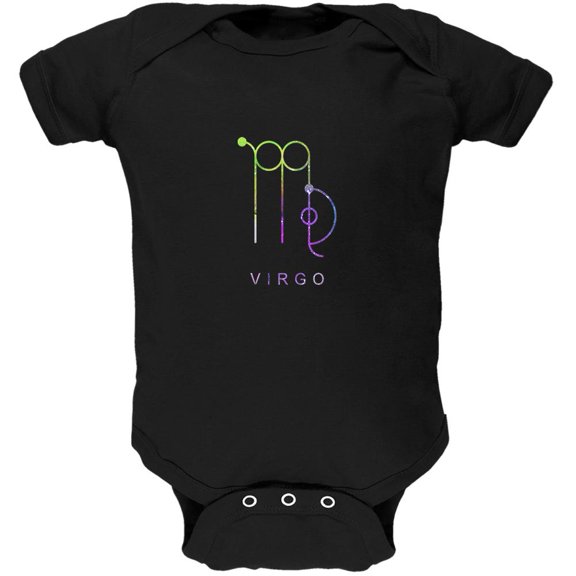 Sacred Zodiac Virgo Soft Baby One Piece Black 3-6 M