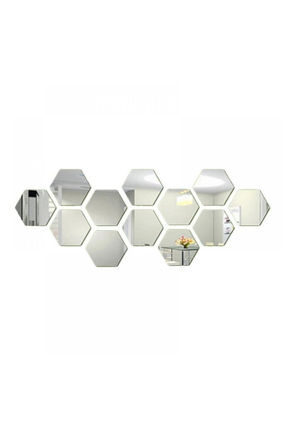 12PCS Acrylic Mirror Wall Stickers Self Adhesive Removable Mirror Sheet for Home Living Room Bedroom Decor