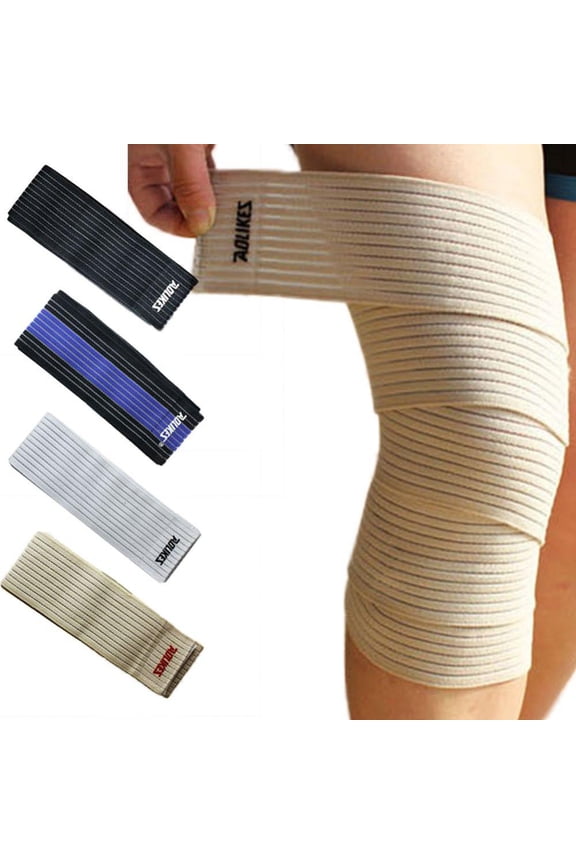 Extra Long Elastic Compression Knee Brace Wrap for patellar tendon support strap for Plantar Fasciitis, Stabilising Ligaments, Joint Pain, Swelling Sprains
