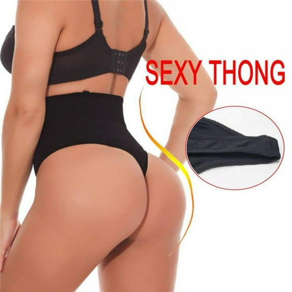 Sacredtree Slimming Waist Trainer Butt Lifter Women Wedding Dress Seamless Pulling Underwear Body Shaper Tummy Control Panties Thong Black M