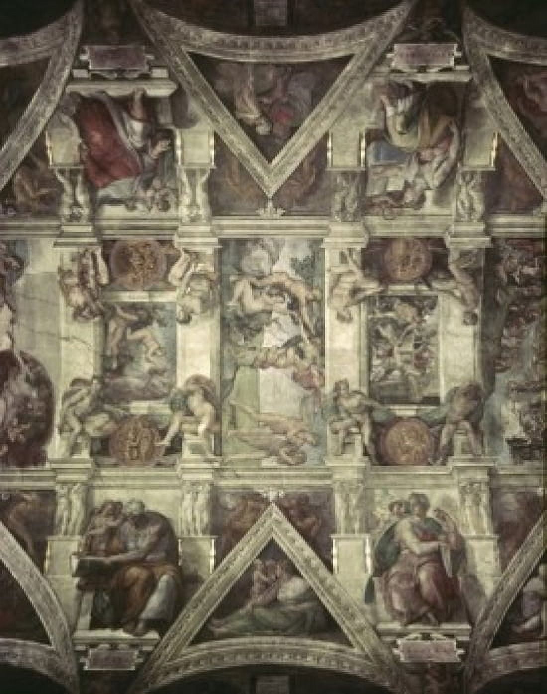 Sacrifice of Noah Expulsion Creation of Eve Michelangelo Buonarroti (1475-1564Italian) Fresco Sistine Chapel Vatican Canvas Art - Michelangelo Buonarroti (24 x 36)