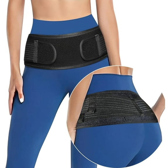 Sacroiliac Hip Belt for Women and Men Alleviate Sciatica, Pelvic, Lower Back Pain, and More | Available in Regular Size, Black