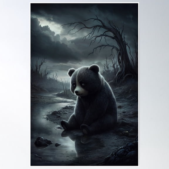 Sad Bear Poster Wall Art, Modern Wall Decor, 12x18 UNFRAMED