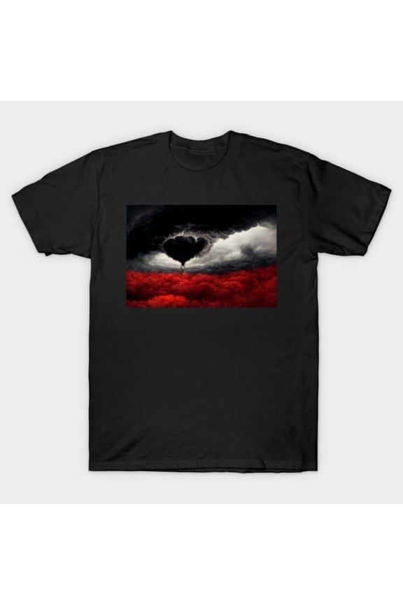 Sad Broken Heart in the Clouds Aesthetic Emo Valentine Graphic Art T-Shirt