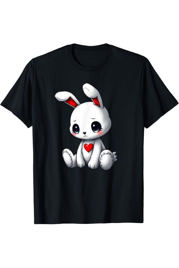 Sad Bunny Alt Girl Pastel Goth Kawaii Clothes Creepy Doll T-Shirt All Size S-5XL