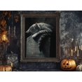 Sad Drawinds Sad Cat Halloween Wall Art Print, Whimsical Tombstone Scene Decor ...