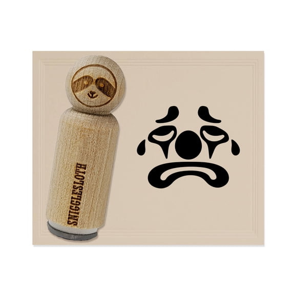 Sad Clown Face Rubber Stamp for Scrapbooking Crafting Stamping - Mini 1/2 Inch