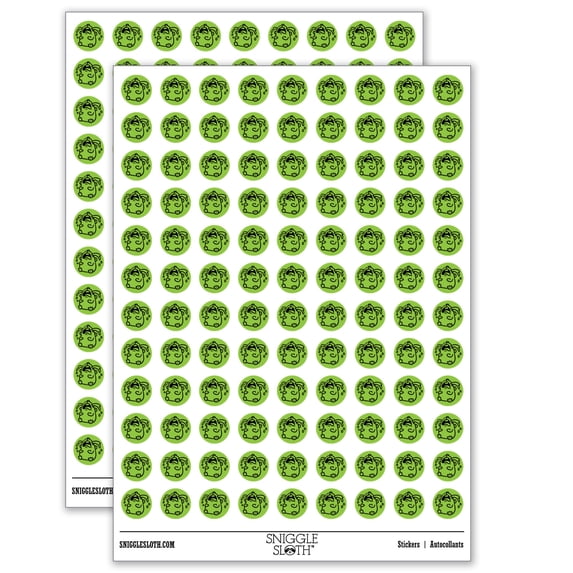 Sad Crying Bawling Gerbil Hamster Rodent Critter Pet 200+ Round Stickers - Matte Finish - 0.50" Size - Light Green