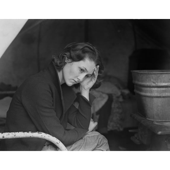 Sad Daughter Of Unemployed Tennessee Coal Miner In California Migrant Workers Camp Near Sacramento History
