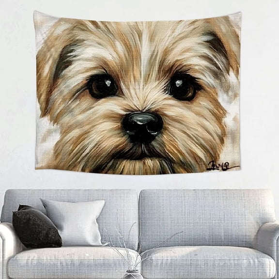 Sad Dog Tapestry Wall Hanging, 100% Polyester Decorative Wall Art for Bedroom Living Room Dorm, Aesthetic Home Decor 40x30in