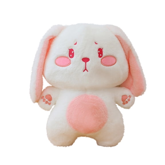 Sad Expression Bunny Plush Toy, 11.8in Soft Stuffed Animal Rabbit, Pouting Bunny Figure, Comforting Plushie for Emotional Support, Unique Gift Ornament
