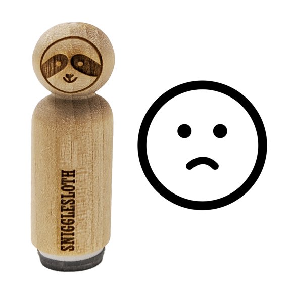 Sad Frown Face Emoticon Rubber Stamp for Scrapbooking Crafting Stamping - Mini 1/2 Inch