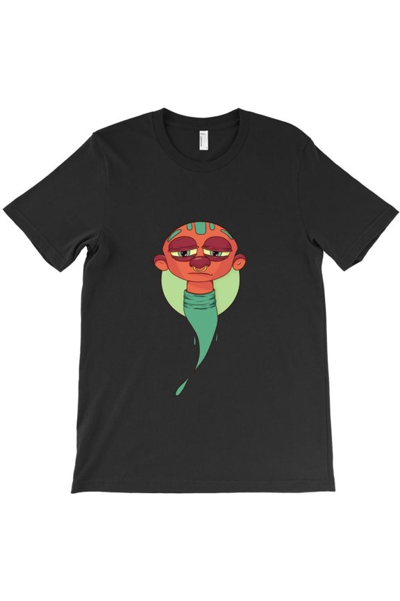 Sad Ghost Man Funny Cartoon Style Graphic Tee, Humorous K5256 Unisex T-Shirt – Extended Sizes Up to 5XL