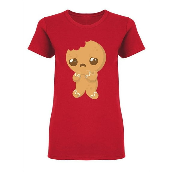 Sad Gingerbread Man Shaped T-Shirt Women -Image by Shutterstock, Female Medium