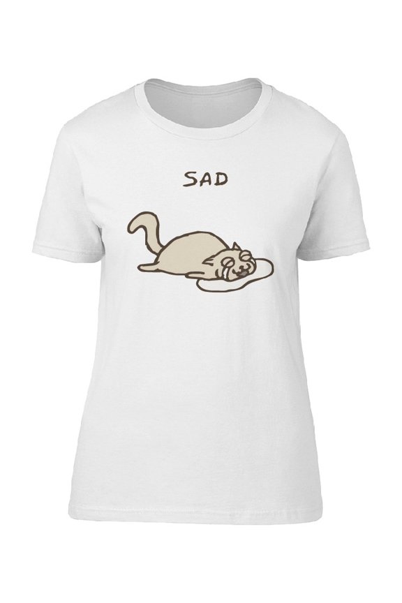 Sad Gray Cat T-Shirt Men -Image by Shutterstock, Male Medium