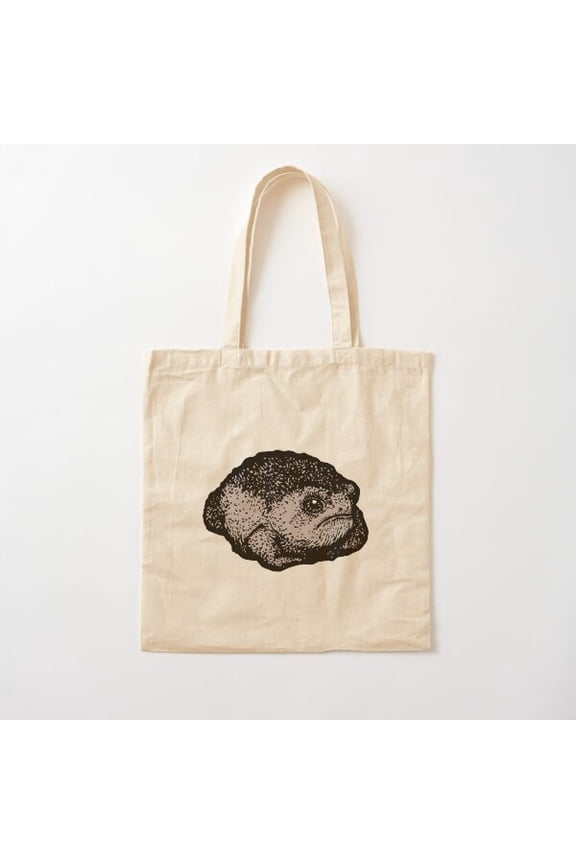 Sad Grumpy Rain Frog Canvas Tote Bags, Reusable Shopping Bag
