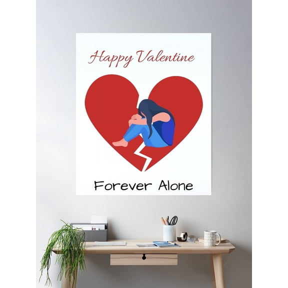 Sad Heart Poster Wall Art, Modern Wall Decor For Living Room Bedroom, 16x24 UNFRAMED