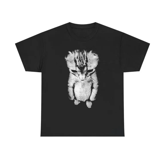 Sad Meme Cat Funny Internet Culture Crying Kitten Graphic Animal Unisex T-Shirt, S-5XL