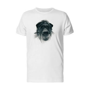 Sad Monkey Head Drawing T-Shirt Men -Image by Shutterstock, Male Medium
