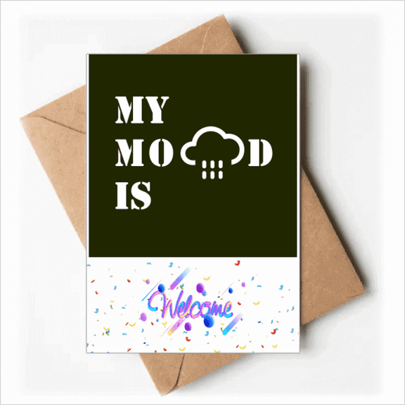 Sad Mood Rain Art Deco Fashion Welcome Back Greeting Cards Envelopes Blank