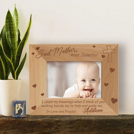 Sad Mothers Personalized Wooden Picture Frame-5" x 3 1/2" Brown Horizontal