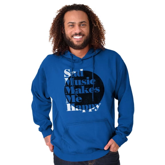 Sad Music Makes Me Happy Emo Songs Unisex Plus Fleece Graphic Hoodie Brisco Brands 3X