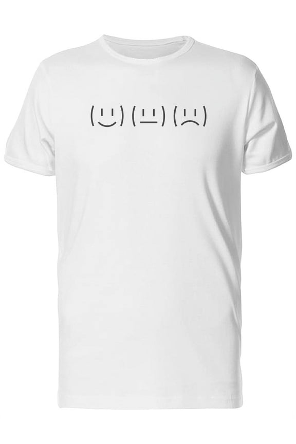 Sad, Neutral And Sad Emoticons Tee Men's -Image by Shutterstock