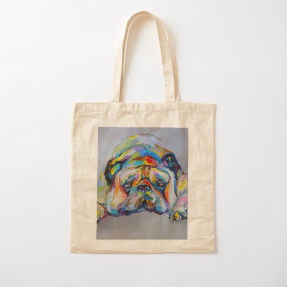 Sad Pug Canvas Tote Bags, Reusable Shopping Bag