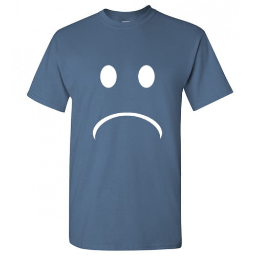 Sad Smile Emotion Novelty Graphic Tees Men Christmas Gifts Anniversary Funny Sarcastic T Shirt