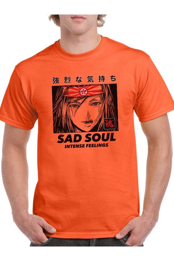 Sad Soul Manga Girl T-Shirt Men -Image by Shutterstock, Male Small