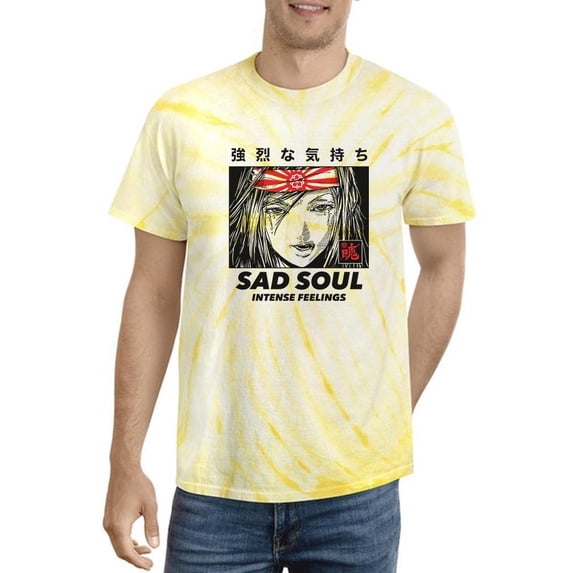 Sad Soul Manga Girl Tie Dye Cyclone Men -Image by Shutterstock, Male x-Large