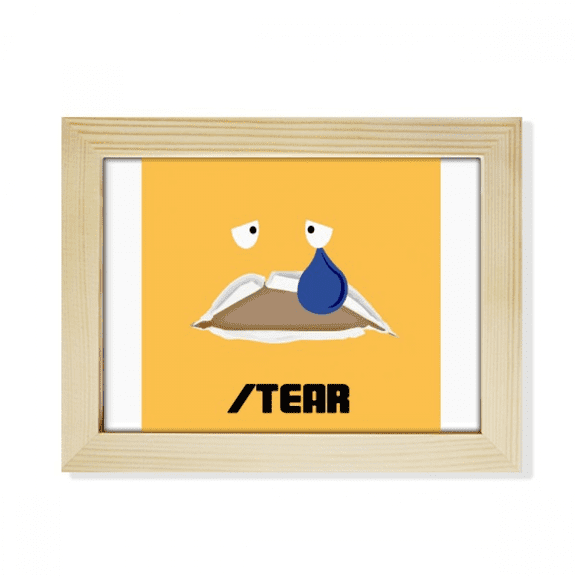 Sad Yellow Emotion Tear Cry Desktop Photo Frame Picture Art Decoration Painting 6x8 inch
