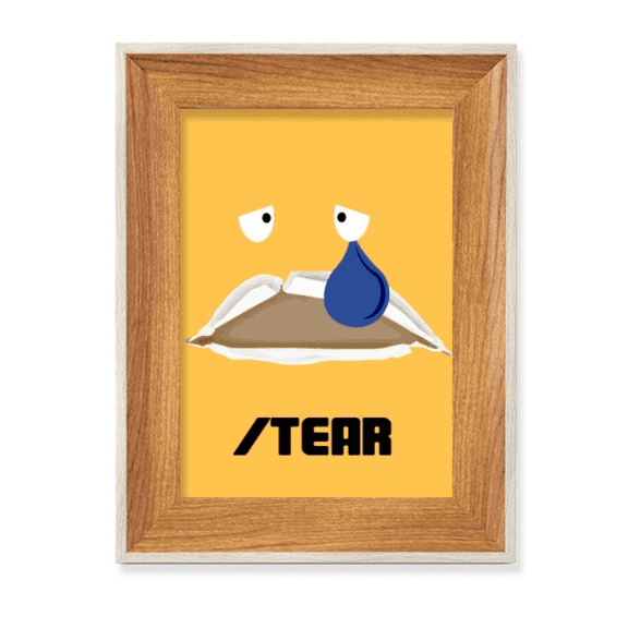 Sad Yellow Emotion Tear Cry Desktop Wooden Photo Frame Display Picture Art Painting Multiple Sets