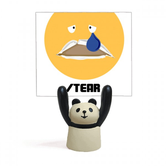 Sad Yellow Emotion Tear Cry Memo Holder Cartoon Animal Panda Stand Decoration