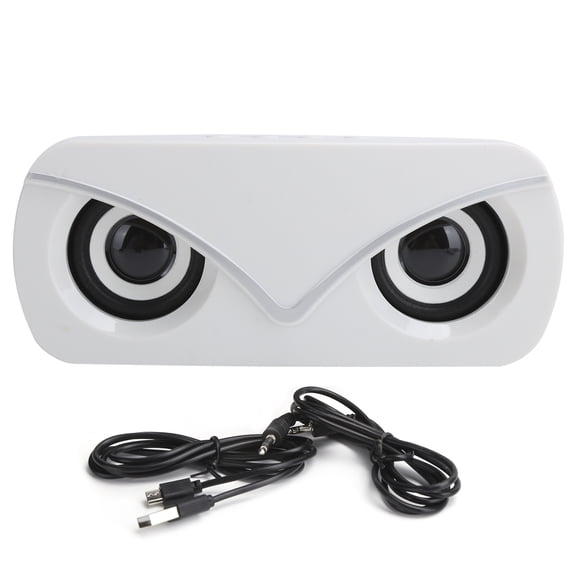 Sada V6 Bluetooth Dual Loudspeaker with LED Light Desktop Mini Portable Audio SpeakerWhite