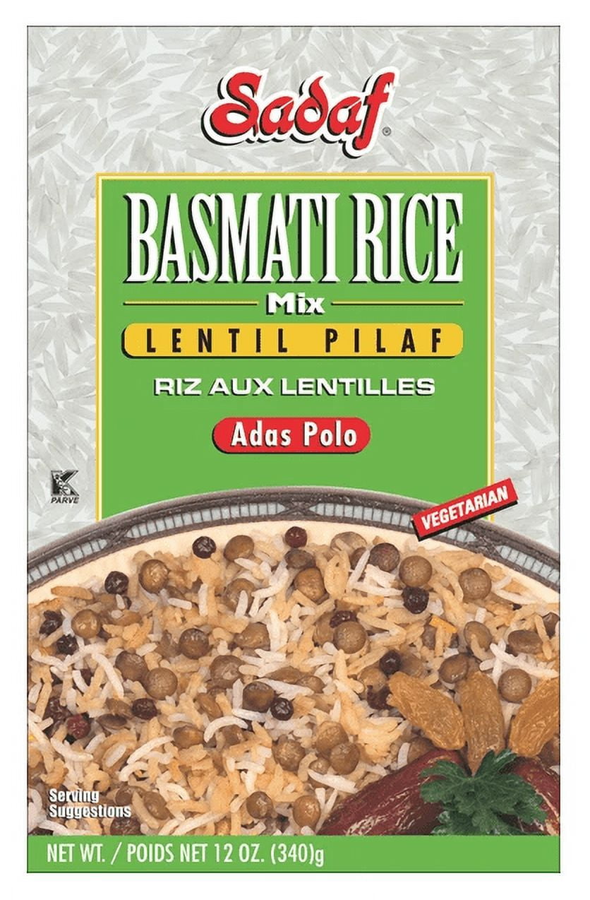 Sadaf Rice Sadaf Adas Polo | Lentil Pilaf Basmati Rice Mix 12 oz. Pack of 2 ...