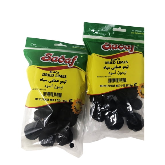 Sadaf Black Dried Limes 4 oz. Pack of 2