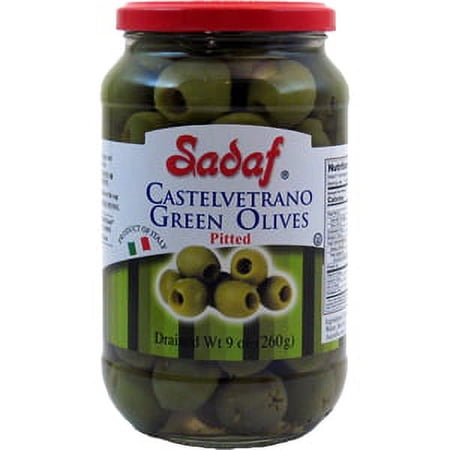 Sadaf Olives, Castelvetrano Green Pitted, 9 Ounce ( Pack of 2 )