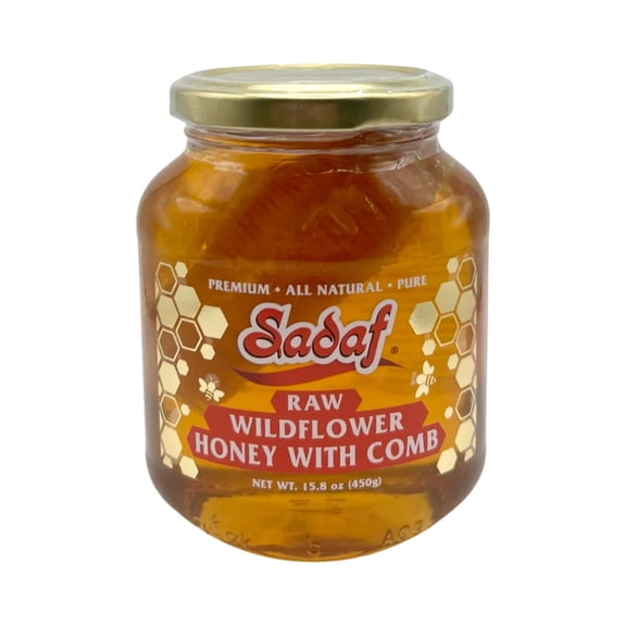 Sadaf Raw Wildflower Honey with Comb - Asal -