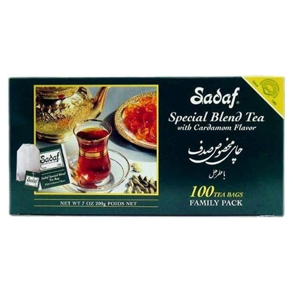 Sadaf Special Blend Tea Cardamom, 100-Count
