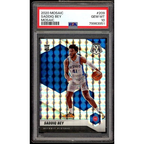 Saddiq Bey Rookie Card 2020-21 Mosaic Mosaic #209 PSA 10