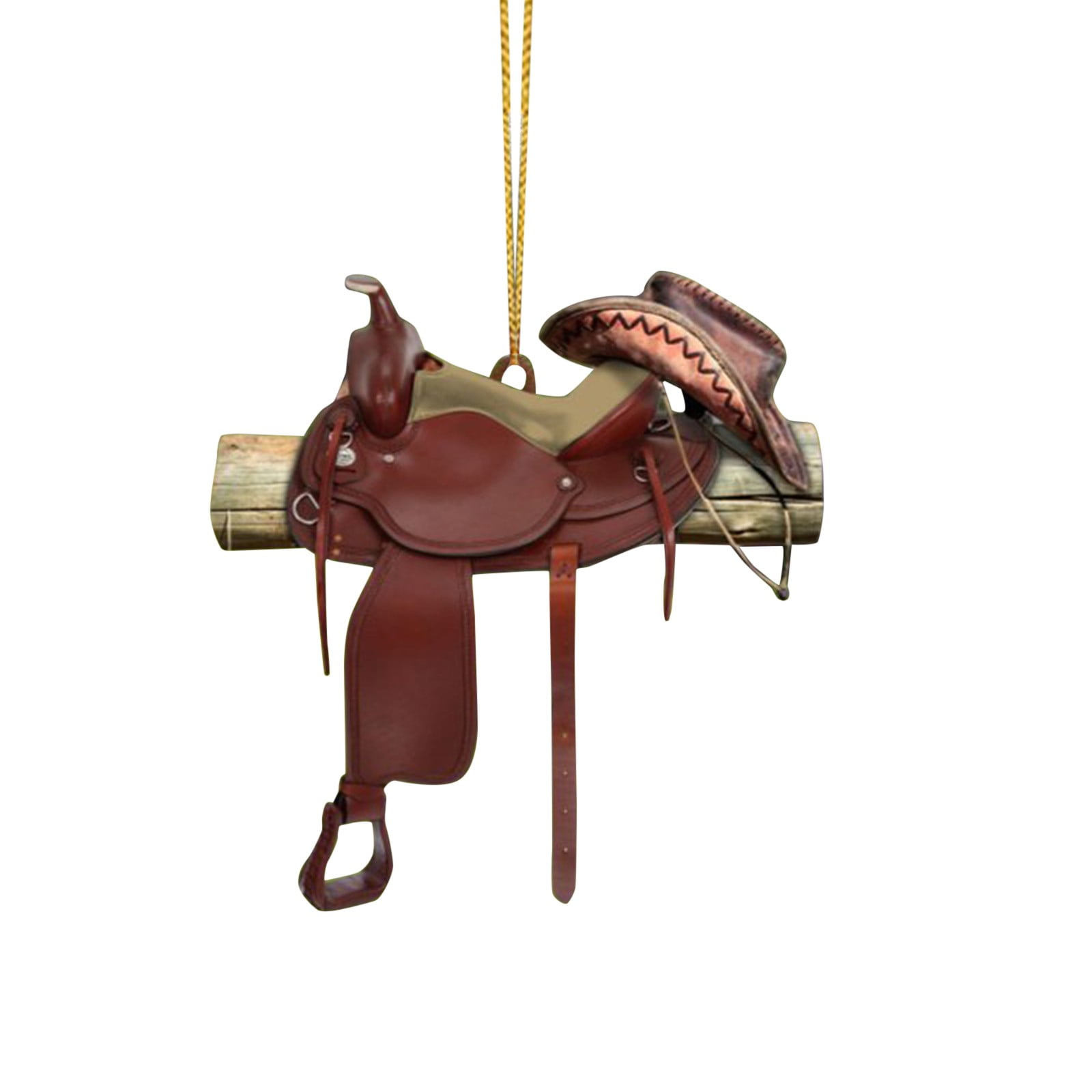 Saddle Acrylic Pendant for Horses Lovers Western Cowboys Glass Beads