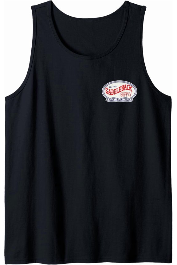 Saddle Back Retro Cowboy Roping Logo Lightweight Classic Fit Tank Top Size S-3XL