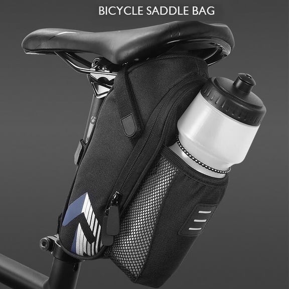 Saddle Bag Tail Bag, Water-resistant Polyester Bike Riding Equipment Kit with Phone Pocket, Sleek Cycling Accessory for Road and Mountain Bikes, topliu