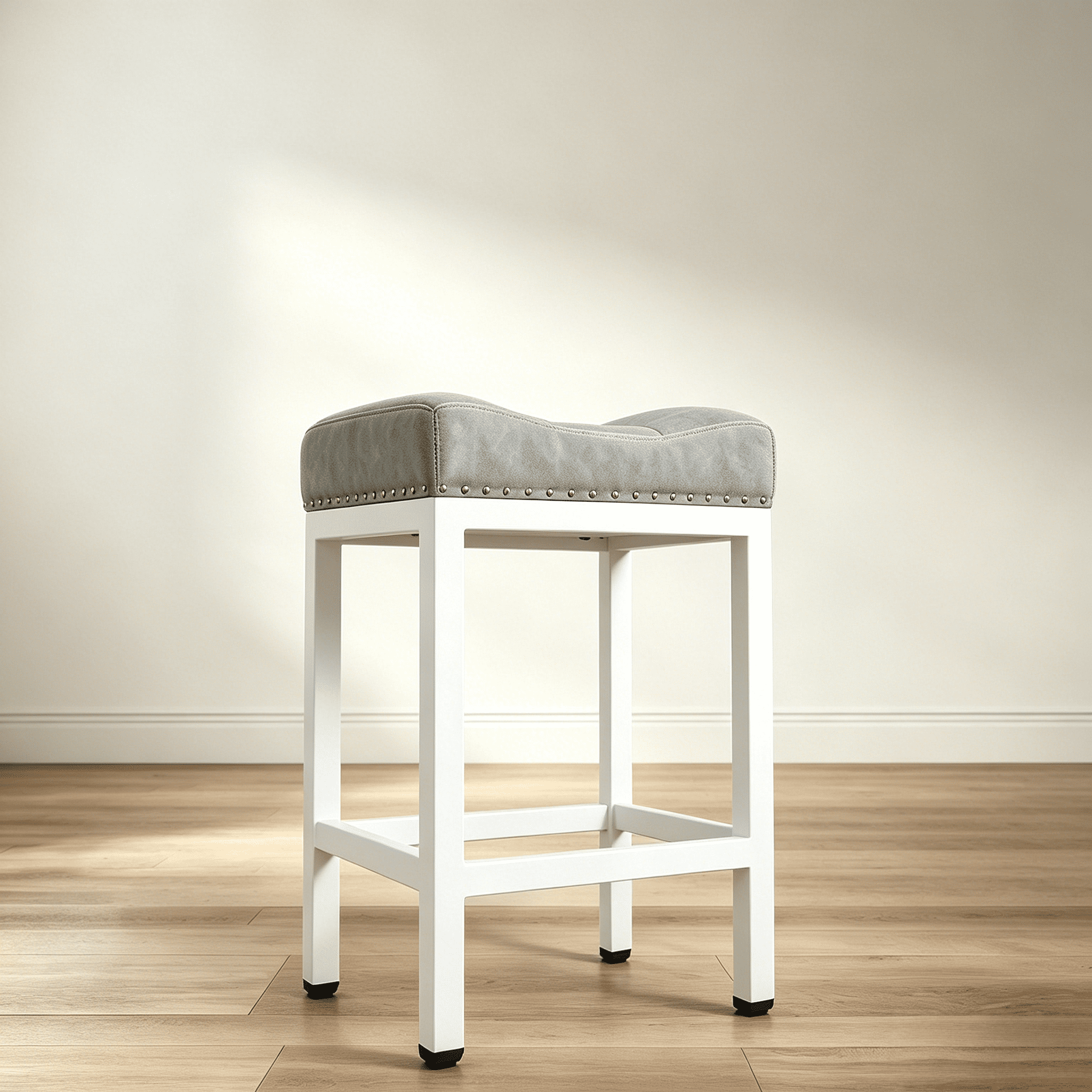 TrumanPick Saddle Bar Stool, Steel Frame with Footrest & Padded Seat for Kitchen Counter
