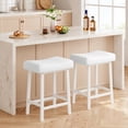 thumbnail image 1 of Saddle Bar Stools Set of 2/4, 24 Inch Barstools for Kitchen Counter with Curved Cloud Soft PU Leather Cushion and Metal Base, for Kitchen Island, Home Bar, Dining Room, Living Room, 1 of 7