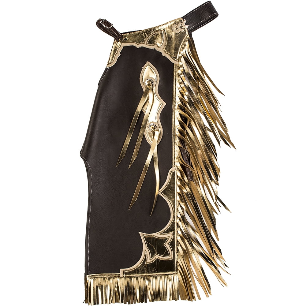 Saddle Barn Tack Jr/Youth Rodeo Chap Brown/Gold/Bone SM - Walmart.com