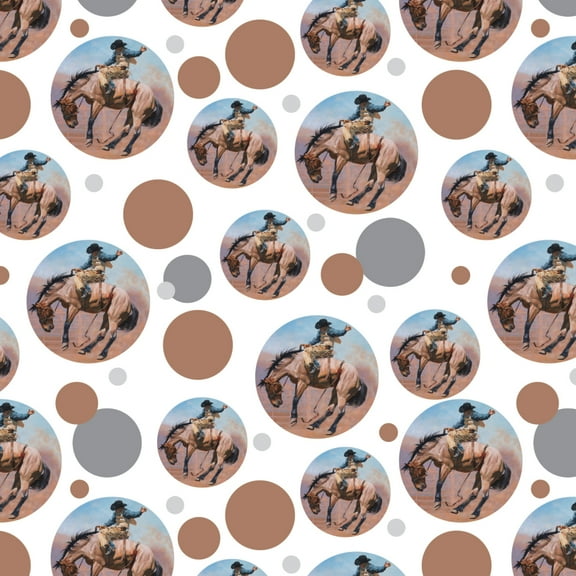 Saddle Bronc Horse Cowboy Riding Rodeo Event Premium Gift Wrap Wrapping Paper Roll